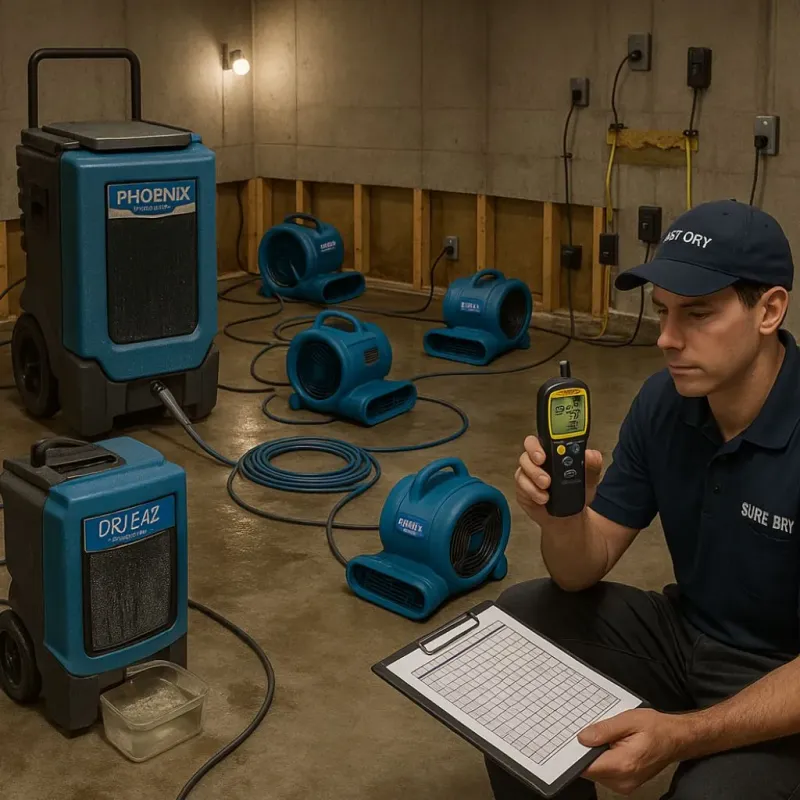 Structural Drying and Dehumidification process in New Glarus, WI